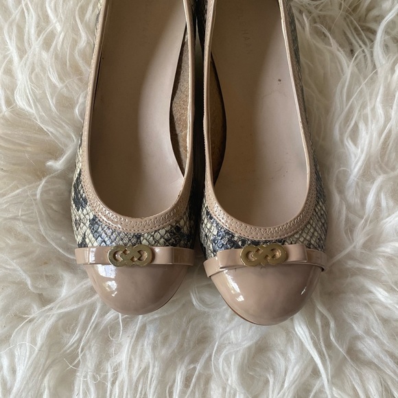 Cole Haan Beige and Snake Print Wedges - Picture 2 of 8